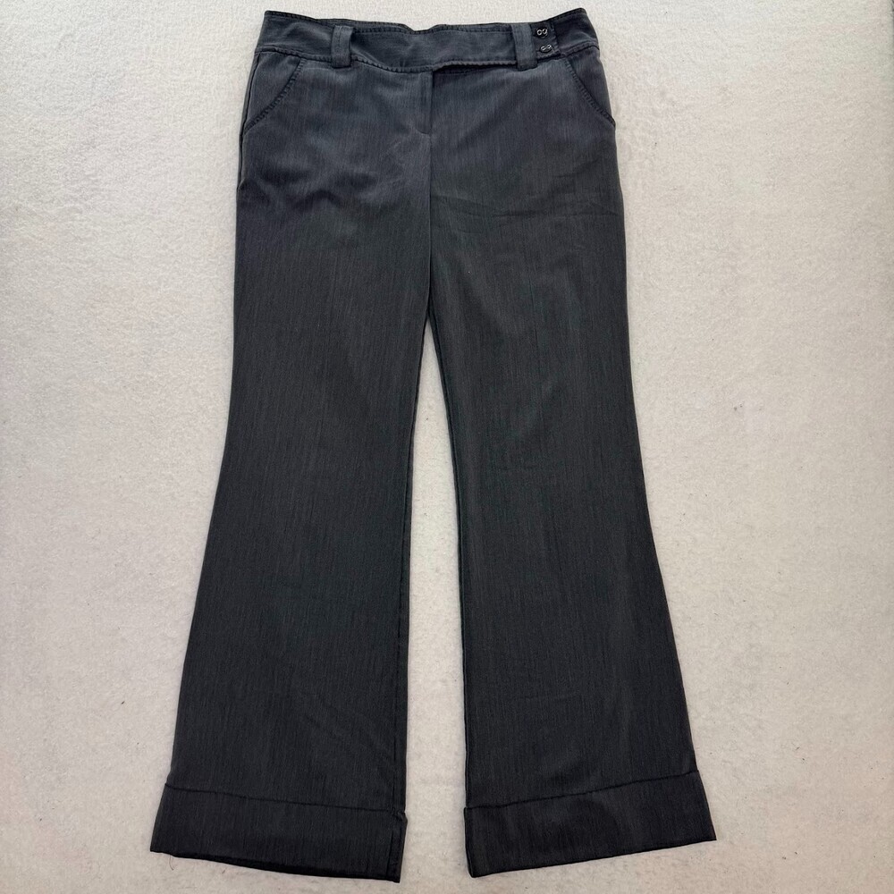 No Boundaries Y2K Lowrise Gray Flare Stretch Office Dress Pants Size 9